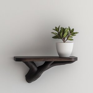 3D Printed Tree Branch Wall Shelf | Dark Wood Look