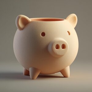 3D Printed Pig Succulent Planter
