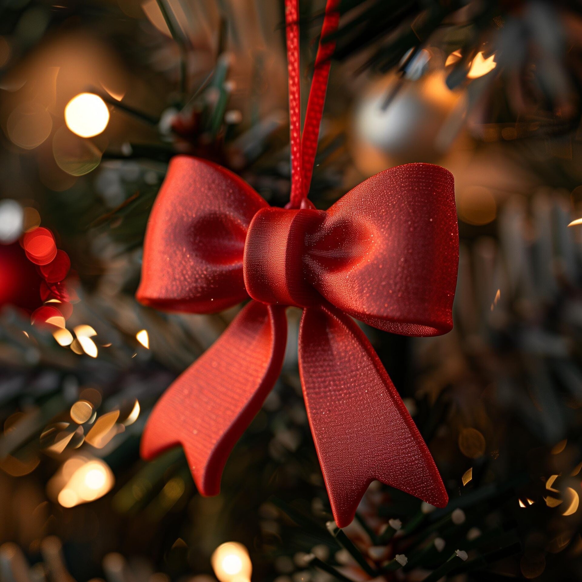 10-Piece 3D Printed Bow Ornament Set