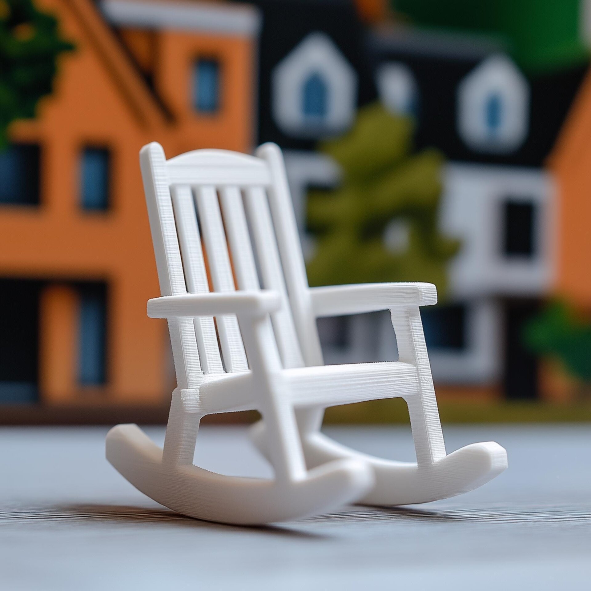 3D Printed 1:12 Slatted Rocking Chair