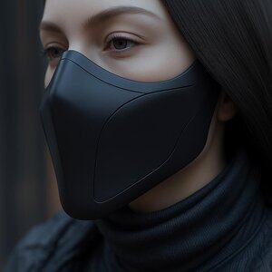 3D Printed Futuristic Half Mask | Cyberpunk Costume Prop