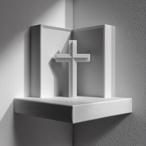 3D Printed Corner Cross Prayer Shelf