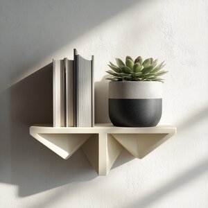 3D Printed Geometric Book Wall Shelf