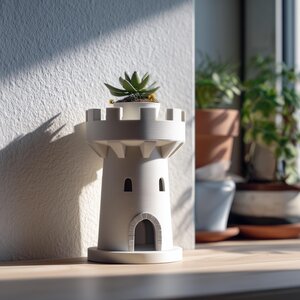 3D Printed Castle Tower Planter