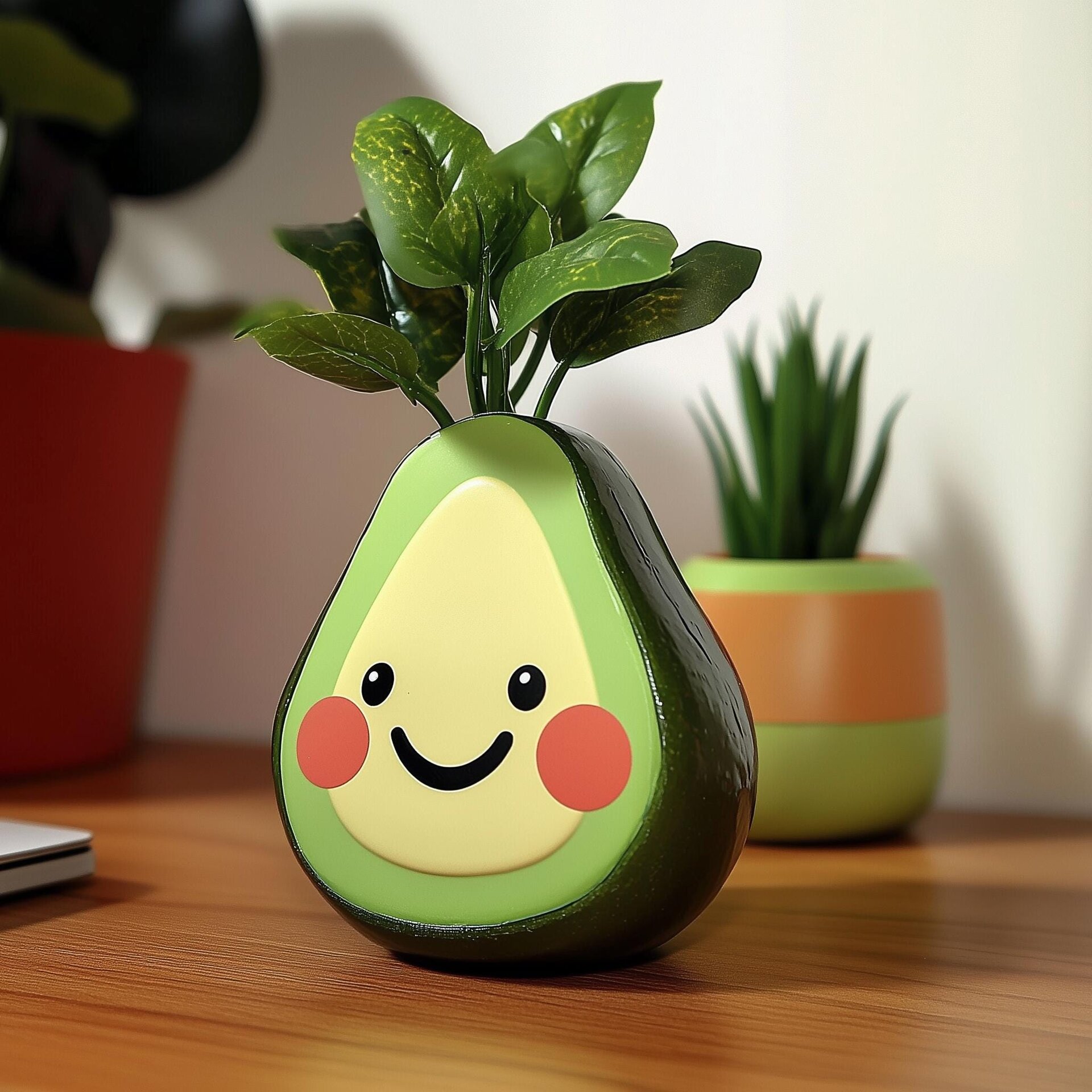 3D Printed Smiley Avocado Planter