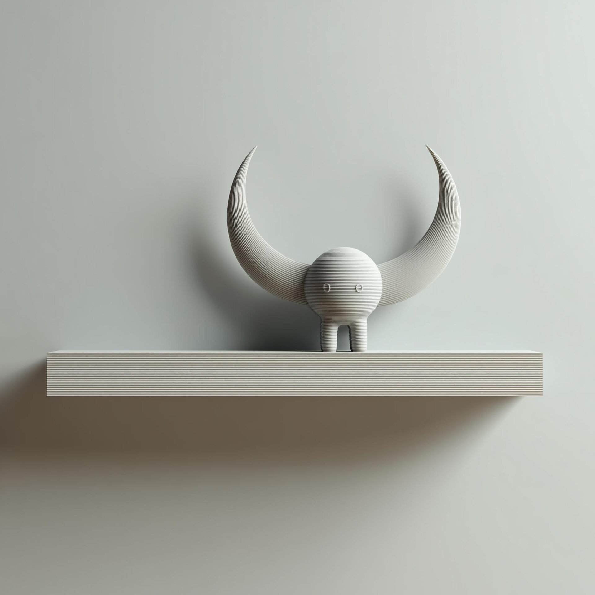 3D Printed Horned Creature Wall Shelf