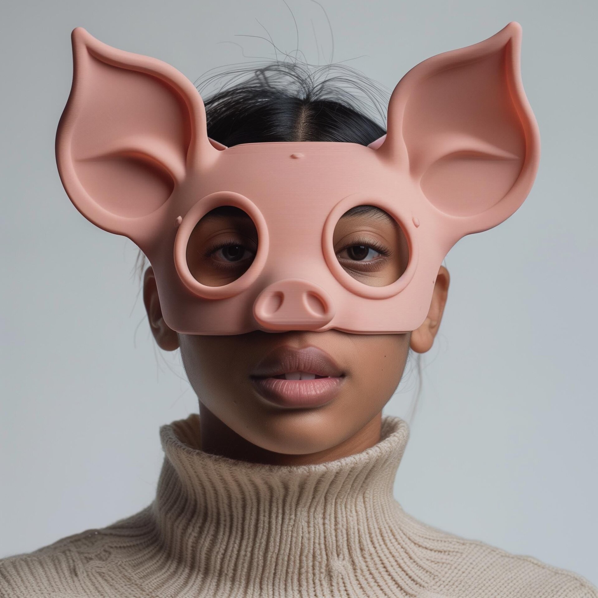 3D Printed Pig Costume Mask