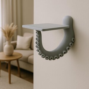 3D Printed Octopus Tentacle Wall Shelf