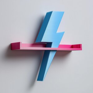3D Printed Lightning Bolt Wall Shelf