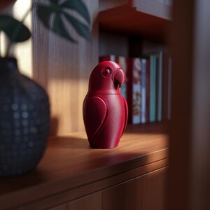 3D Printed Minimalist Parrot Memorial Urn