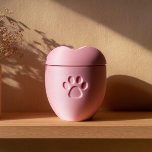 3D Printed Heart Paw Pet Memorial Urn | Keepsake Vessel