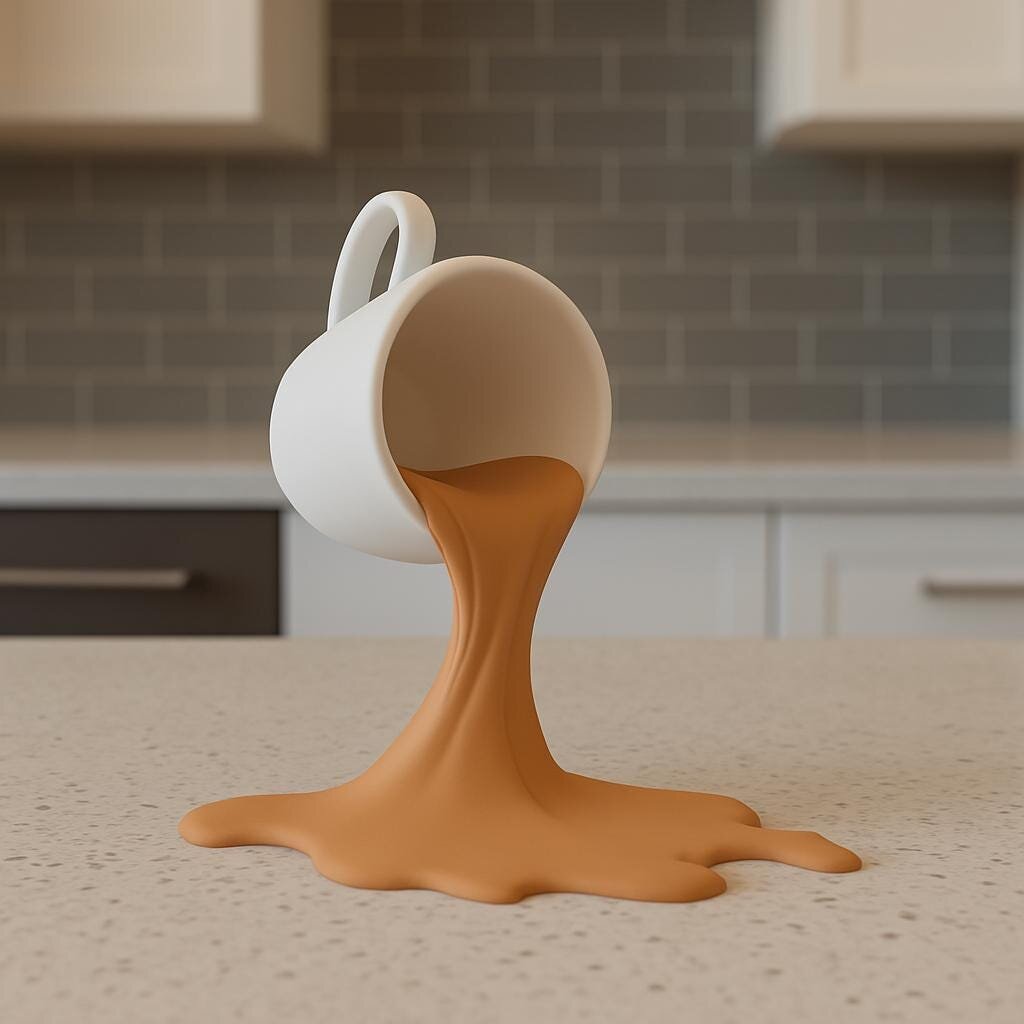 Spilled Espresso Sculpture | 3D Printed Coffee Art
