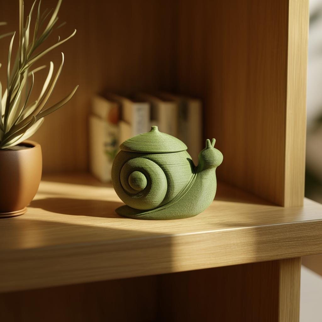 3D Printed Rounded Snail Memorial Urn