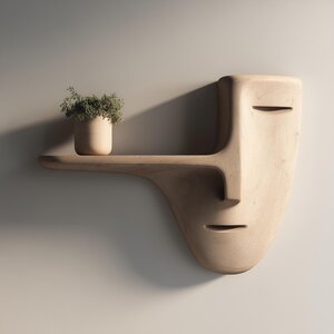 3D Printed Surreal Long-Nose Face Wall Shelf