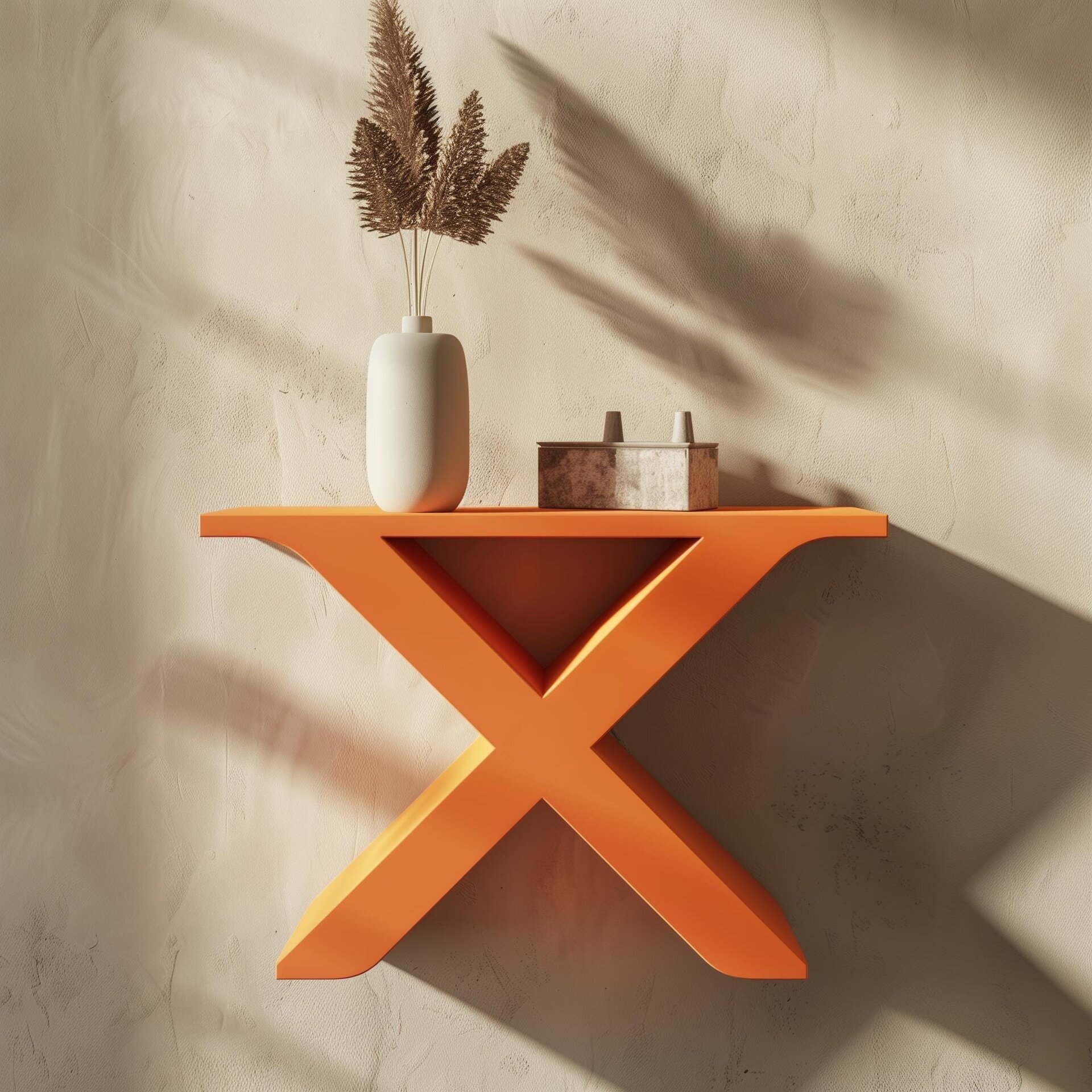 3D Printed Geometric X Wall Shelf