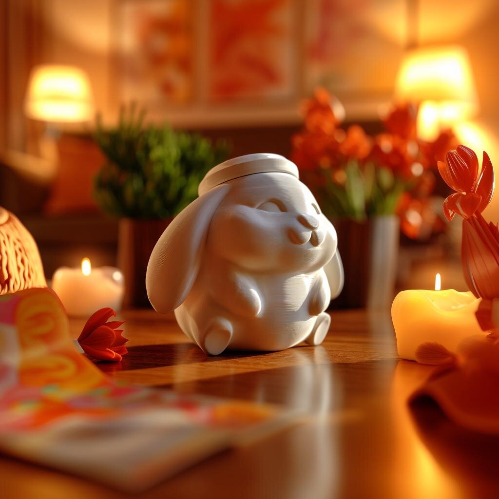 3D Printed Sleeping Bunny Memorial Urn