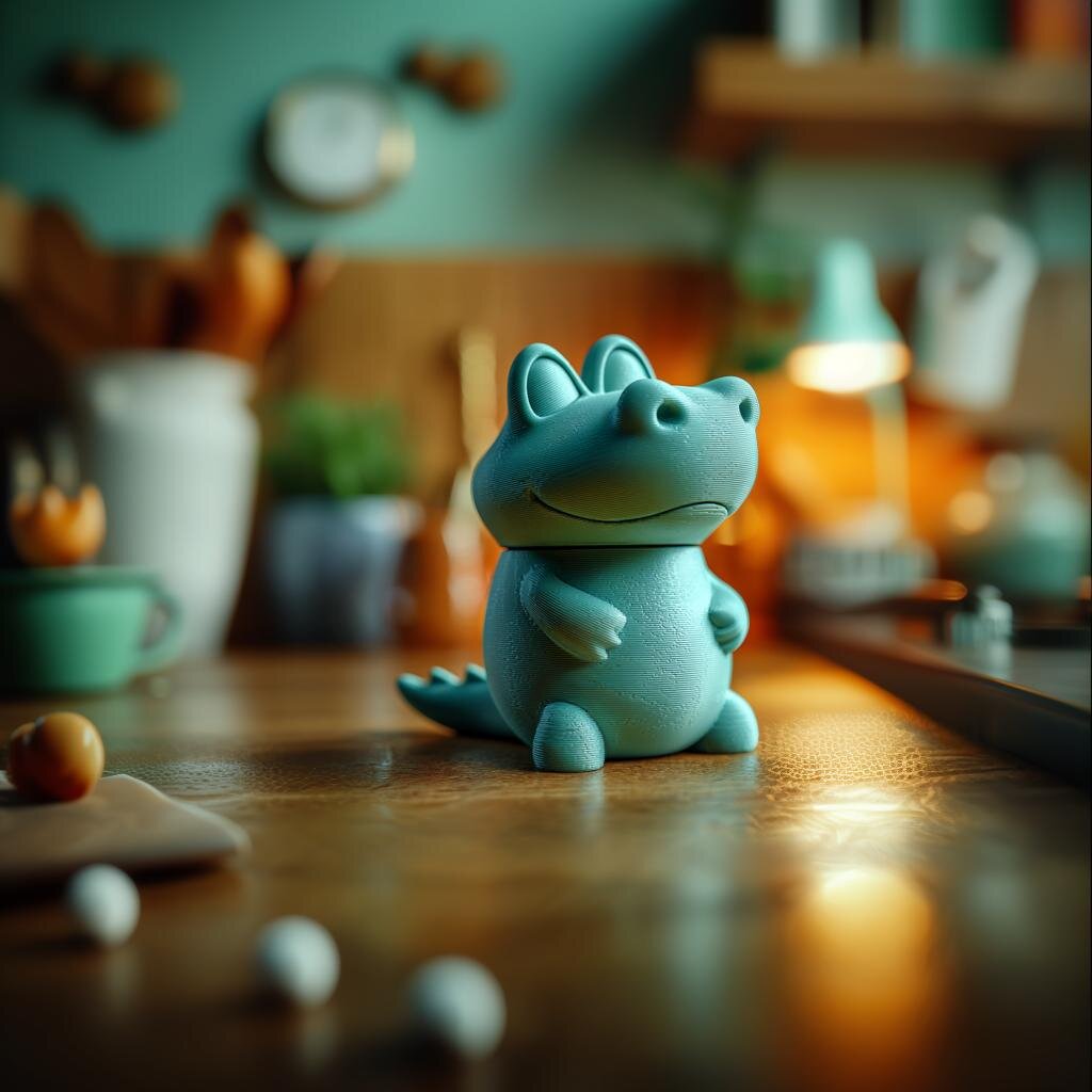 Alligator Memorial Urn with Lid | 3D Printed Keepsake