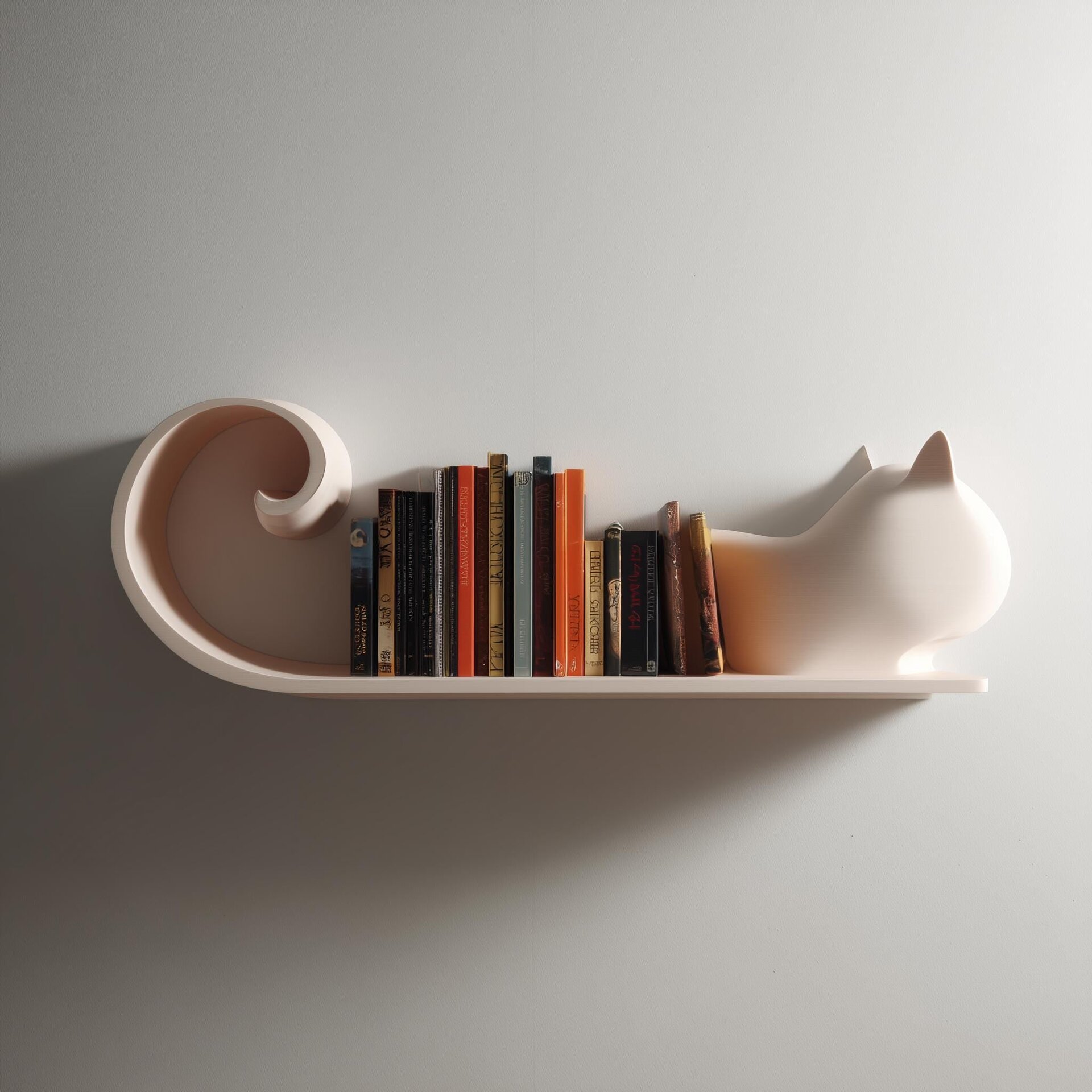 3D Printed Cat-Shaped Wall Shelf | Feline Display Ledge