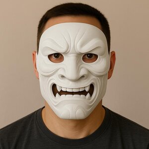 3D Printed Oni Samurai Mask | Japanese Folklore Prop