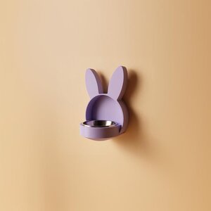 3D Printed Bunny Wall-Mounted Pet Bowl Holder