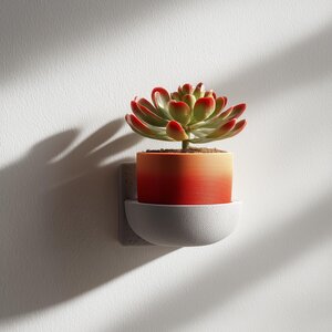 3D Printed Mug Planter Wall Shelf
