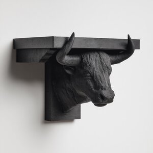 3D Printed Taurus Bull Head Wall Shelf