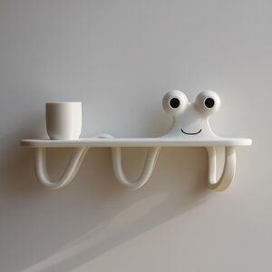 3D Printed Squiggle Hook Wall Shelf