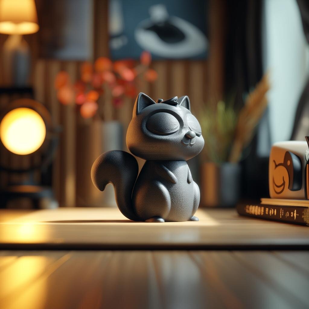 Squirrel Memorial Urn with Lid | 3D Printed Keepsake