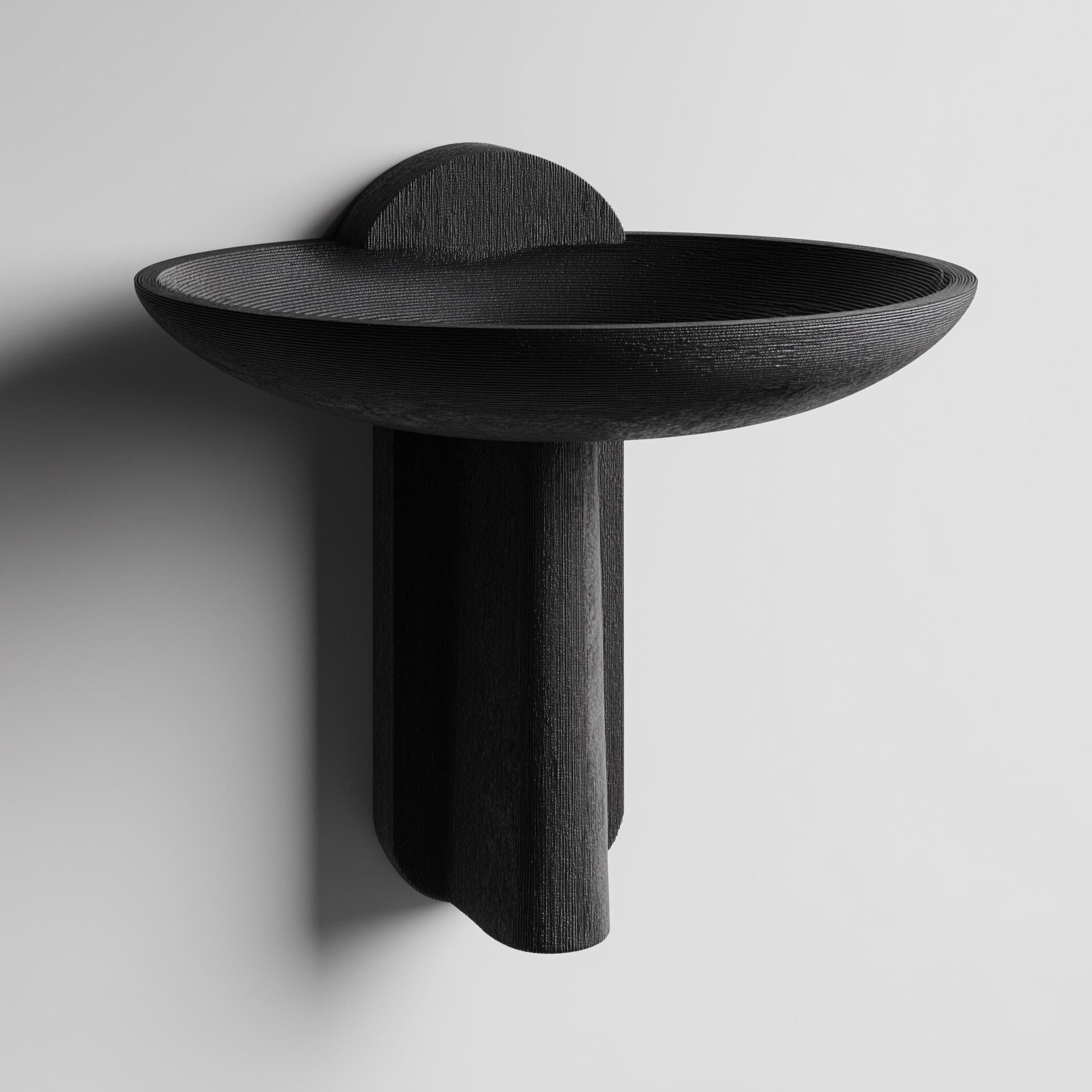 3D Printed Minimal Bowl Wall Shelf | Catchall Display Tray
