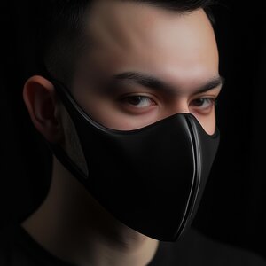3D Printed Minimalist Black Cosplay Mask