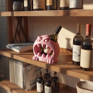 3D Printed Monster Wine Bottle Holder | Open-Mouth Display