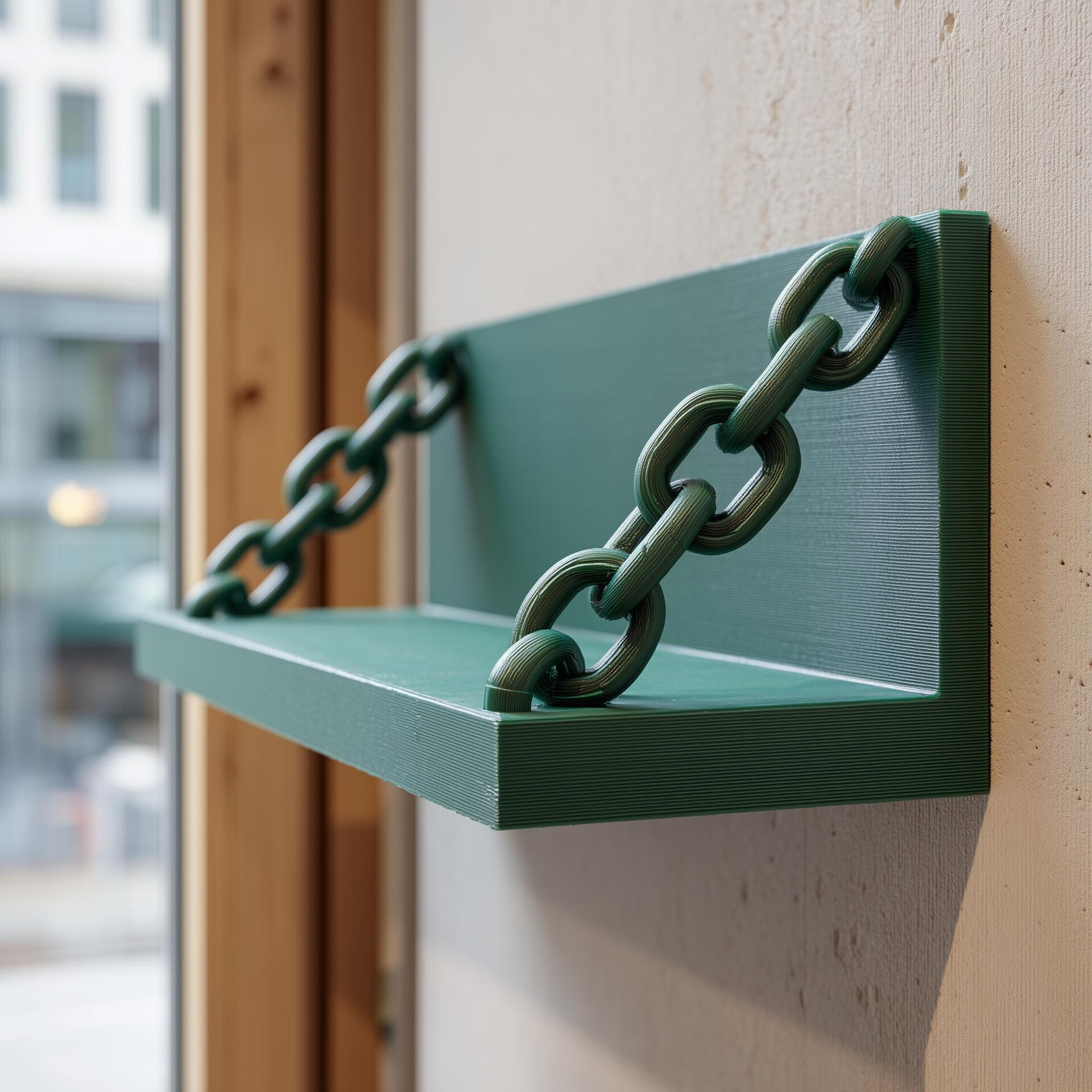 3D Printed Industrial Chain Wall Shelf