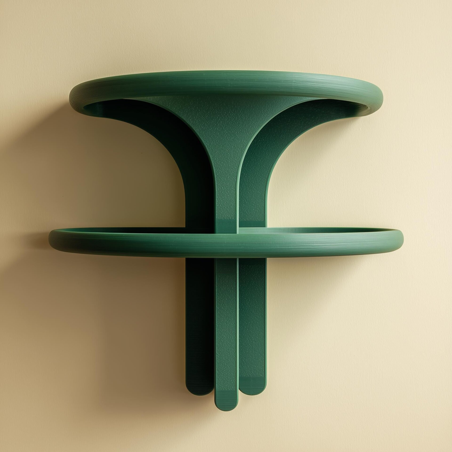 3D Printed Double-Tier Wall Shelf | Rounded Display Ledges