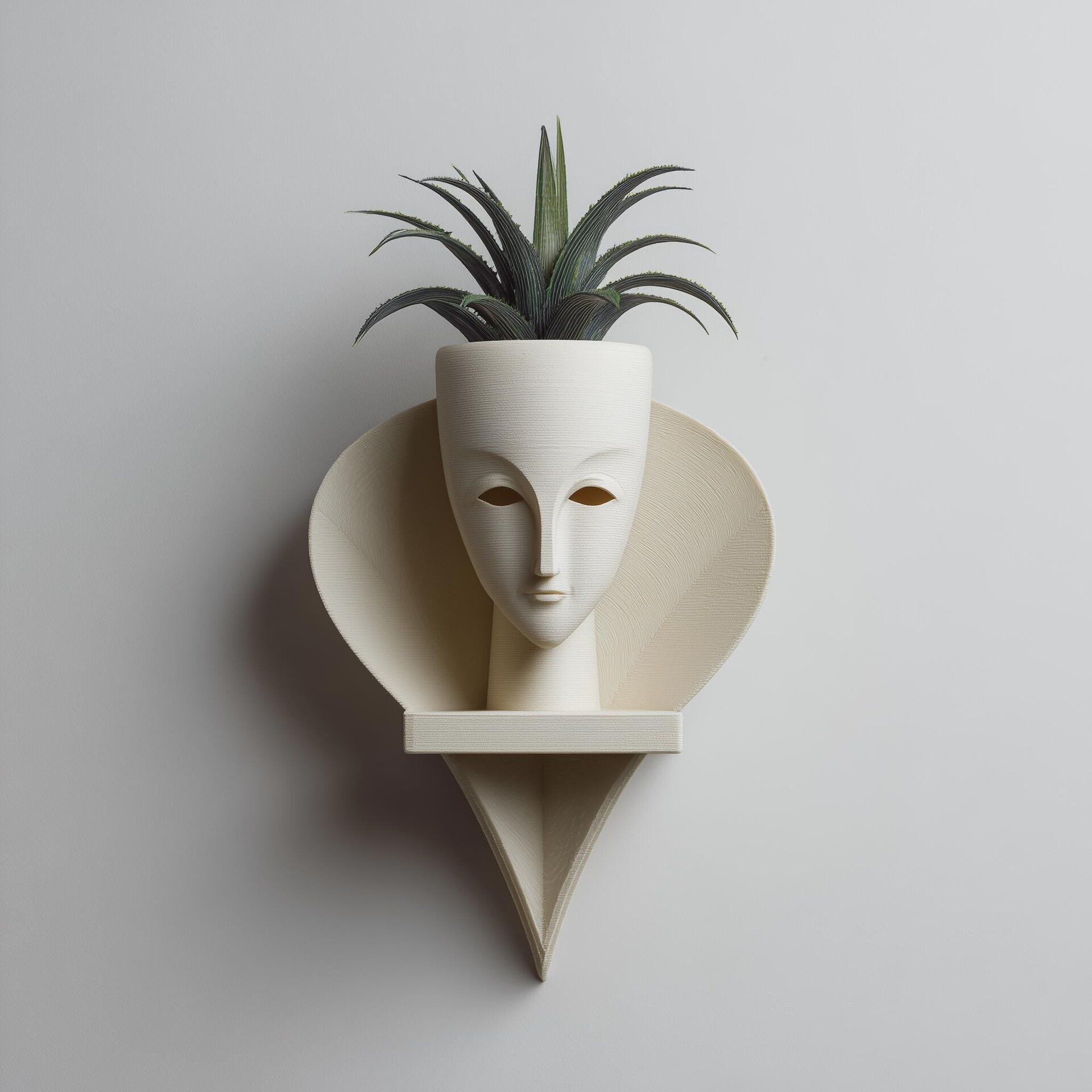 3D Printed Calm Face Wall Planter Shelf