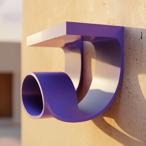 3D Printed Modern Loop Wall Shelf | Rounded Display Ledge