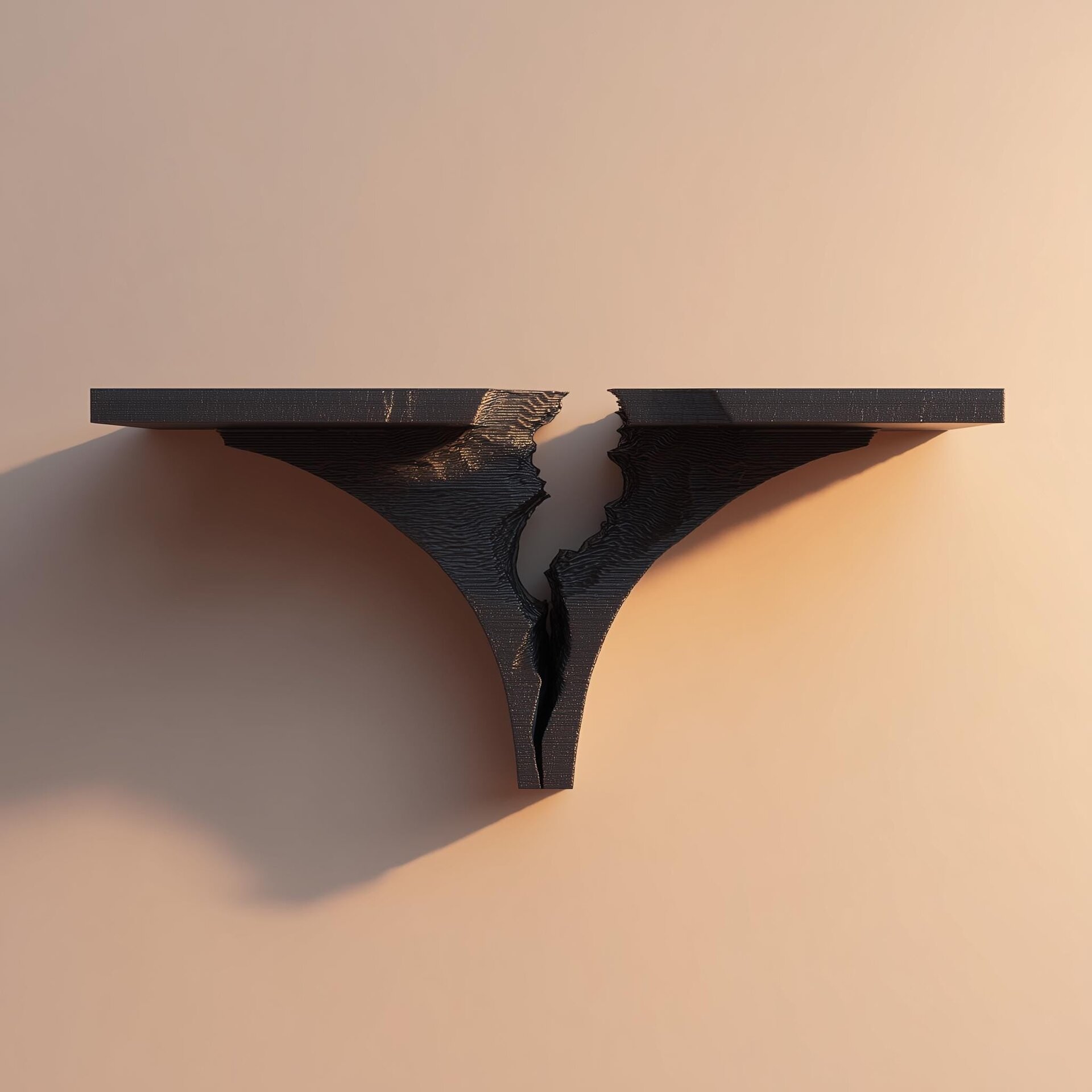 3D Printed Broken Rift Wall Shelf