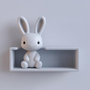 3D Printed Bunny Wall Shelf