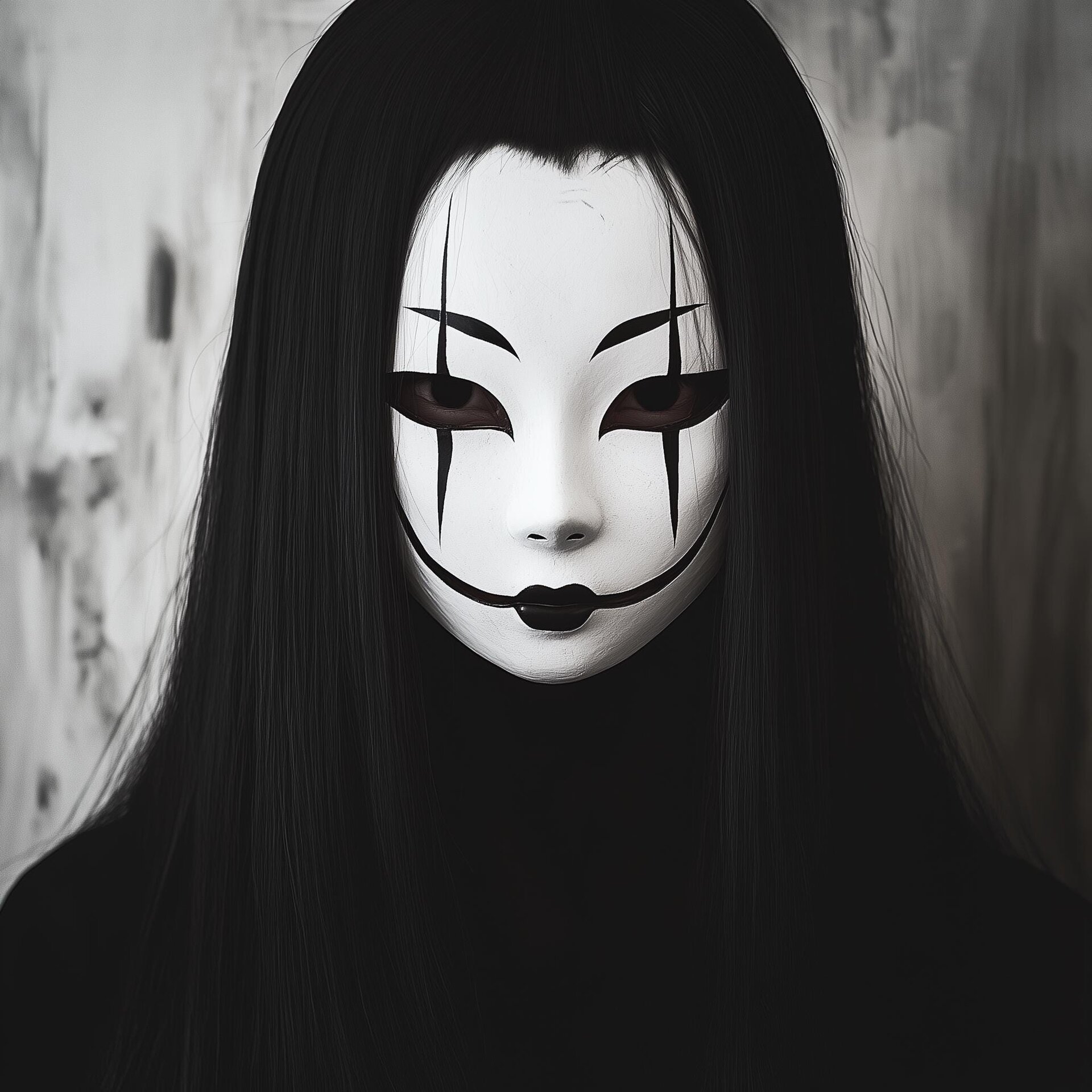 Japanese Ghost Spirit Mask | Horror Cosplay Mask | Theater Creepy Phantom Mask