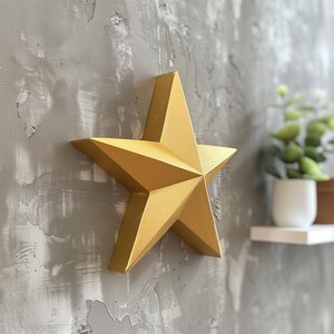 3D Printed Geometric Star Wall Sculpture