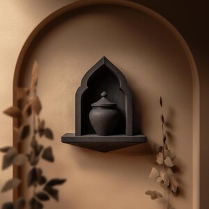 3D Printed Gothic Arch Memorial Wall Shelf with Urn