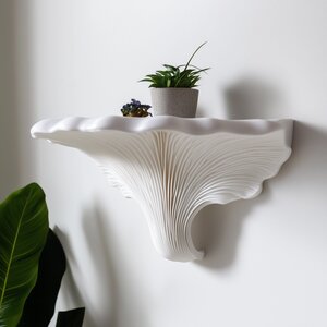 3D Printed Trametes Versicolor Wall Shelf | Layered Fan Form
